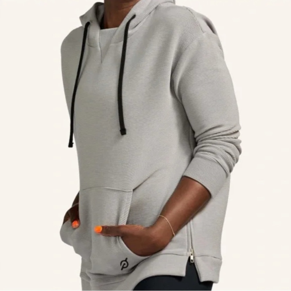 Peloton Gray Rib Side Zip Hoodie - M